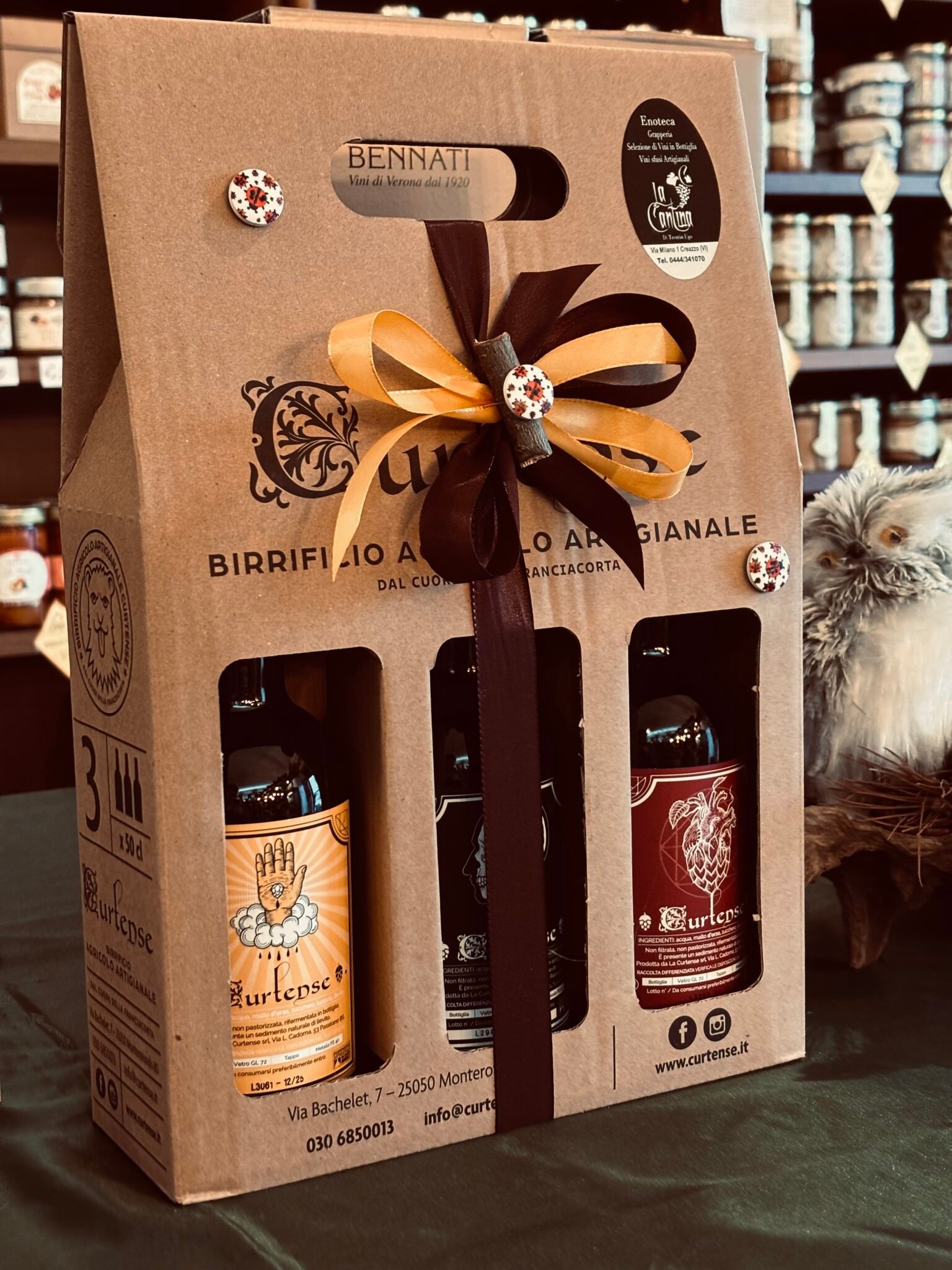 idea Regalo con confezione Brandizzata di birre Artigianali Curtensi, disponibili in provincia di Vicenza, a Creazzo